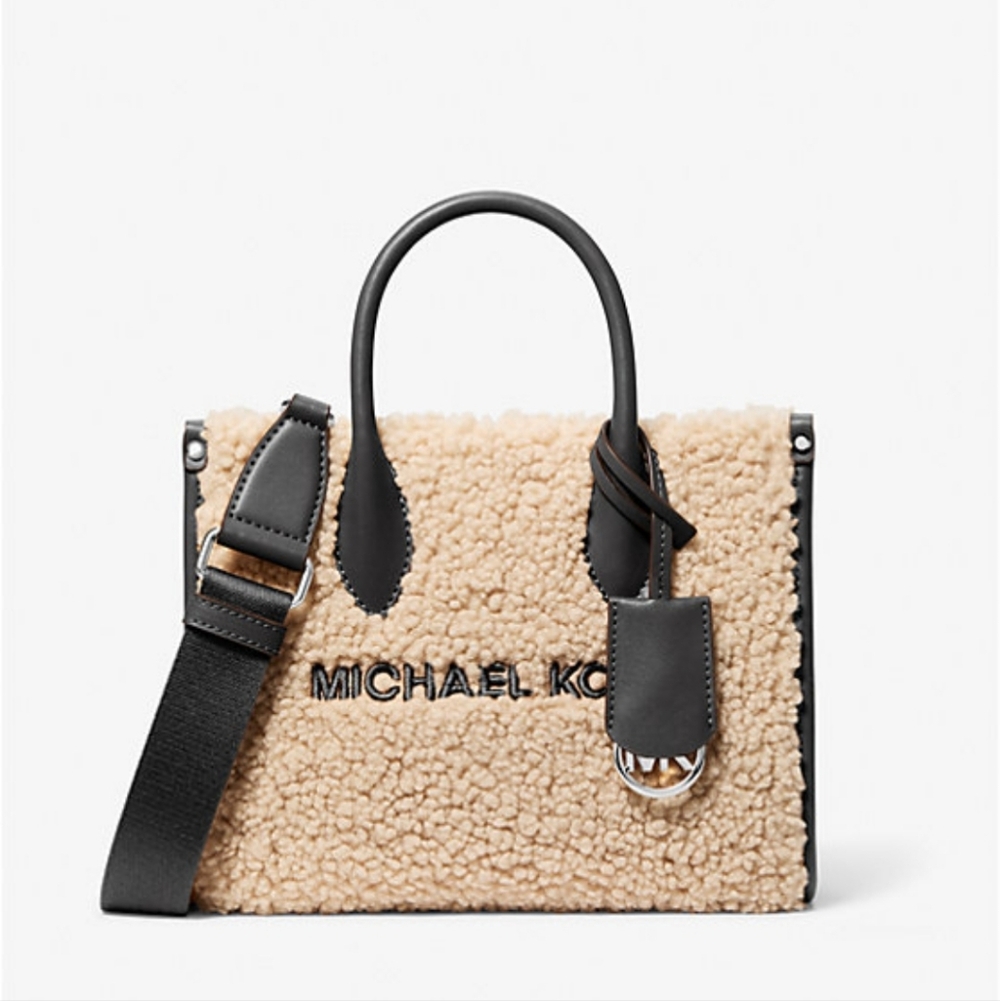 Michael Kors Black and Tan Shearling Bag new with tax and original packaging